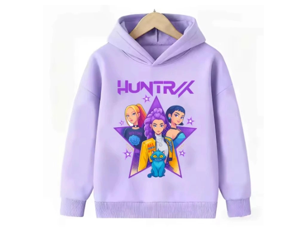 dívčí fialová mikina kpop huntrix rumi mira zoey